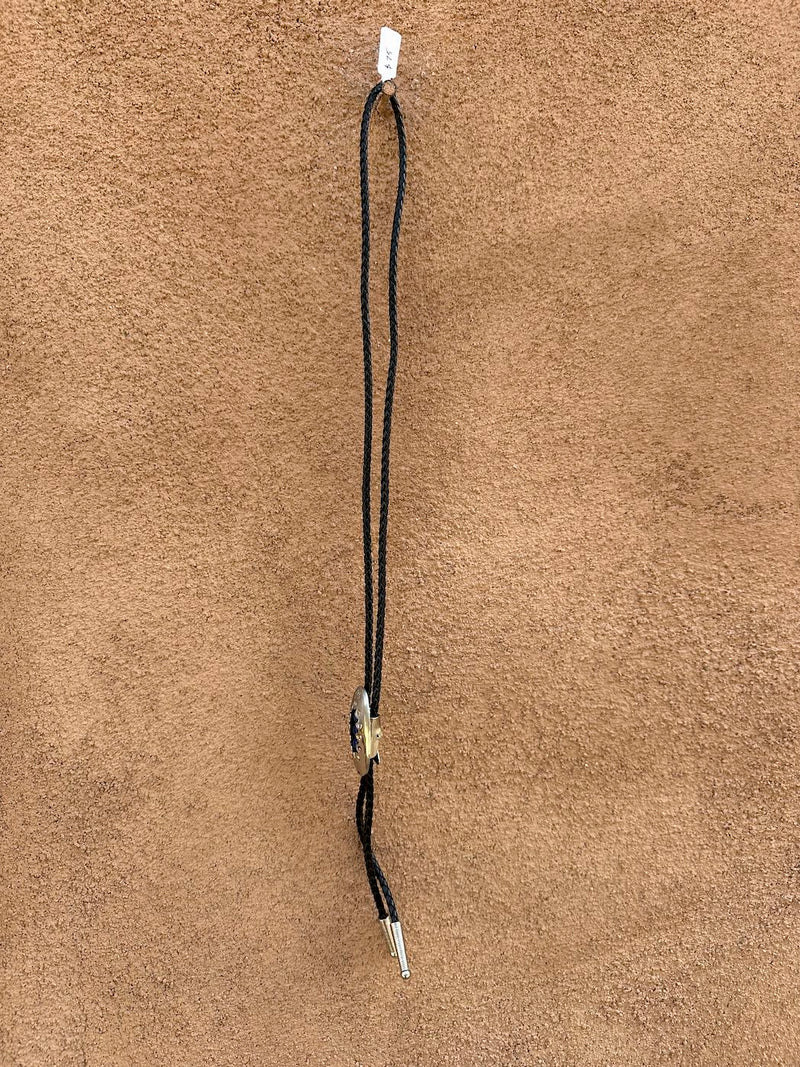 Shadowbox Bolo Tie with Lapis Stones