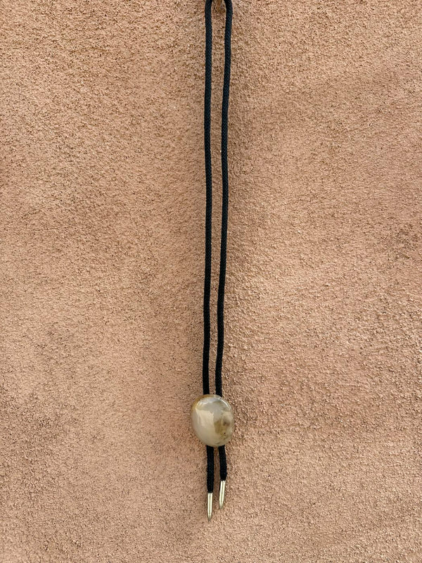Agate Bolo Tie with Bullet Tips