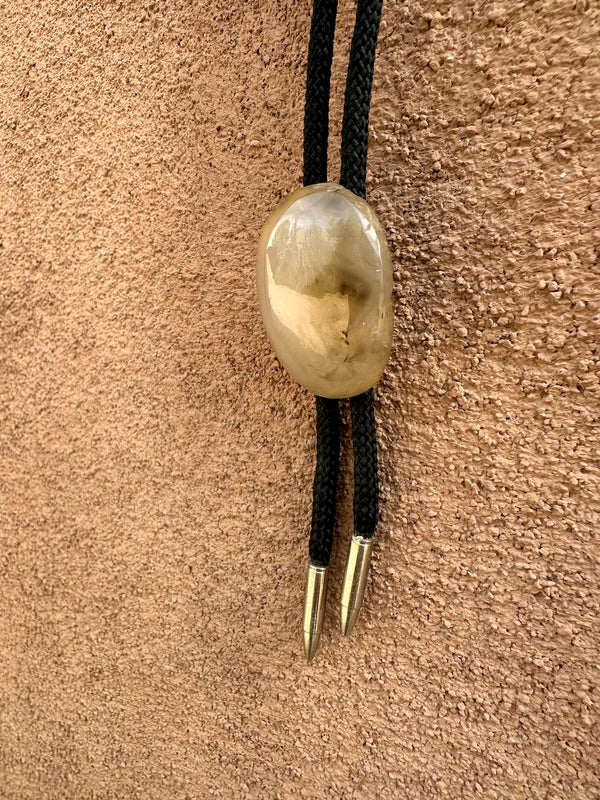 Agate Bolo Tie with Bullet Tips