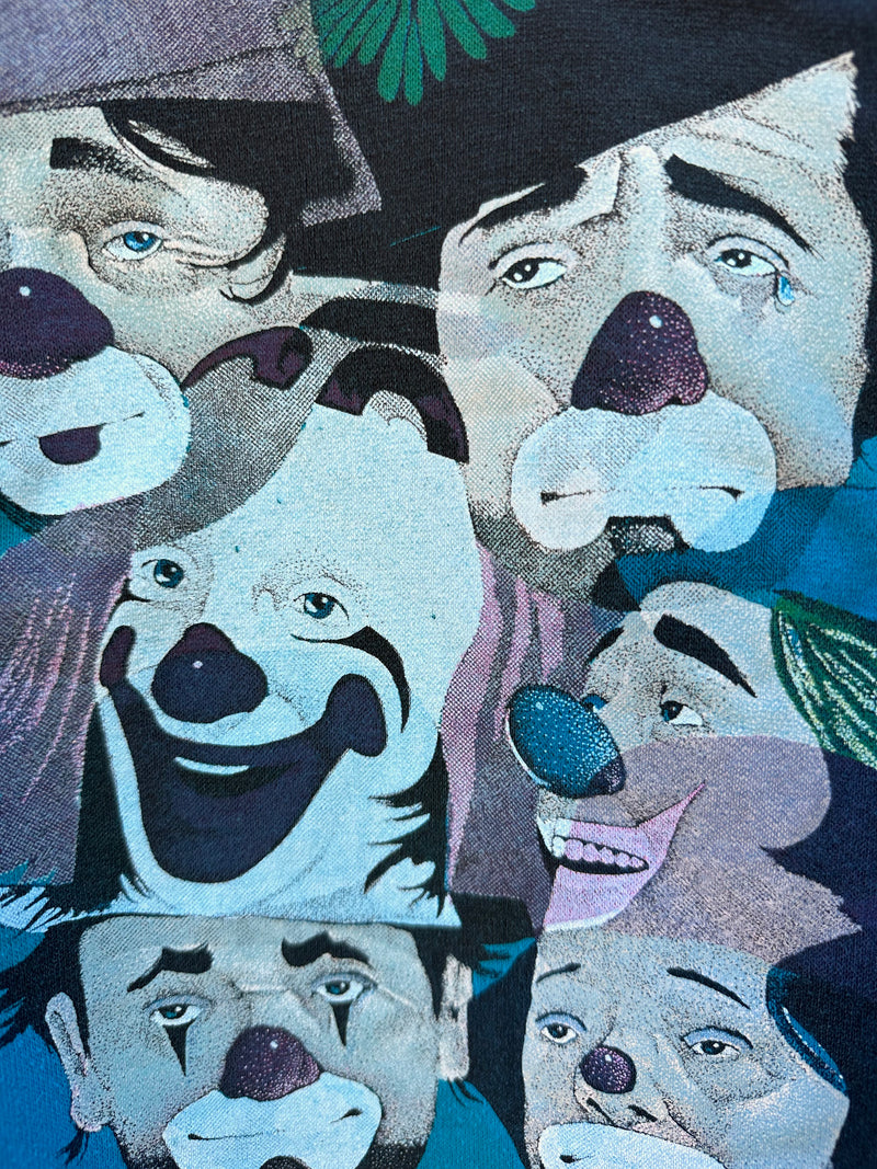 Happy & Sad Clown Sweatshirt - 1980's M. Harris