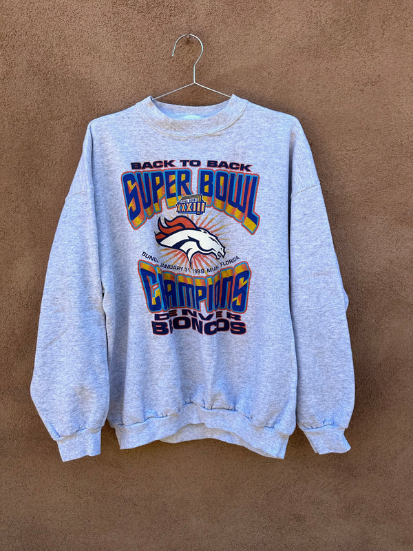 Heather Gray Denver Broncos Back 2 Back Sweatshirt