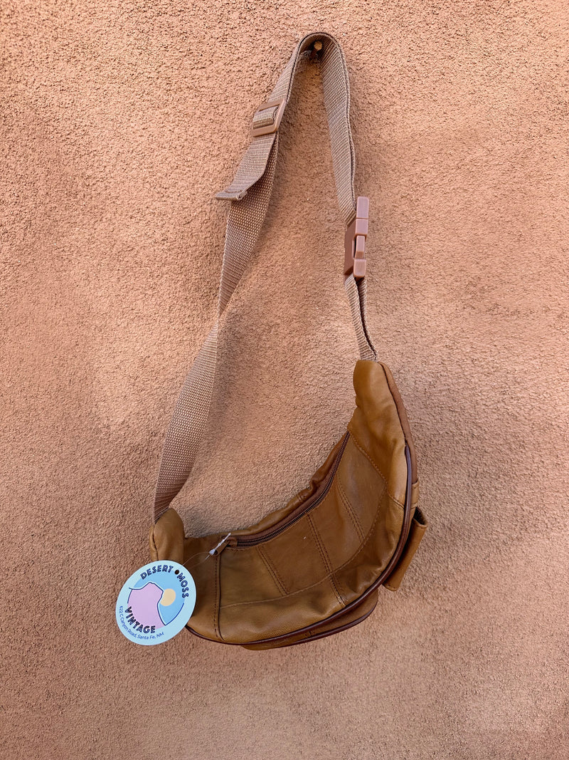 Multi Pocket Brown Leather Fanny Pack