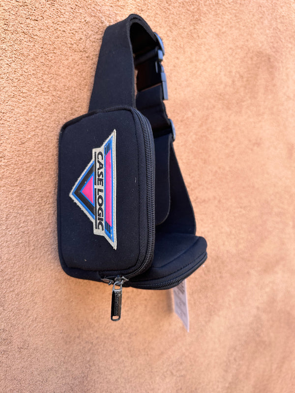 80's Case Logic Black Neoprene Belt Pack for Tape & Walkman - Fanny Pack