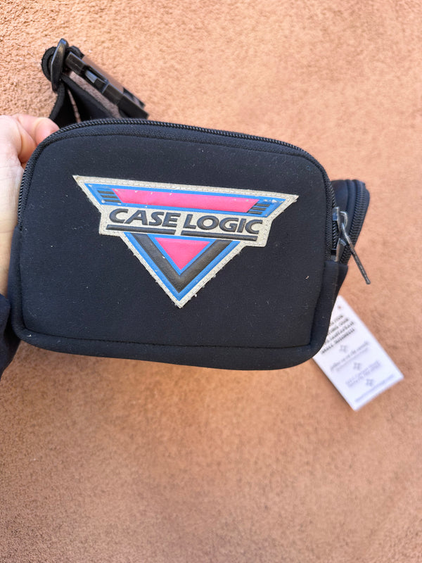 80's Case Logic Black Neoprene Belt Pack for Tape & Walkman - Fanny Pack