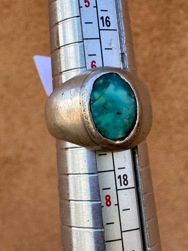 Turquoise and Sterling Silver Oval Ring
