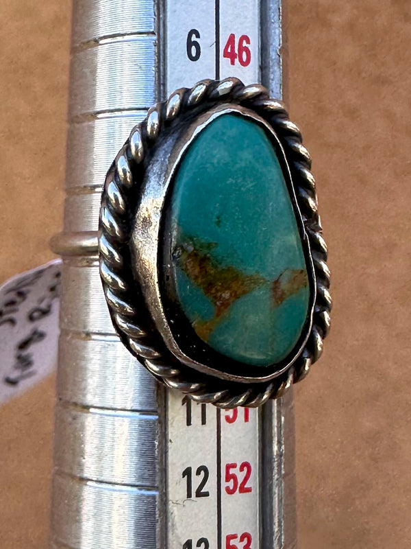 Roped Sterling Silver Turquoise Ring