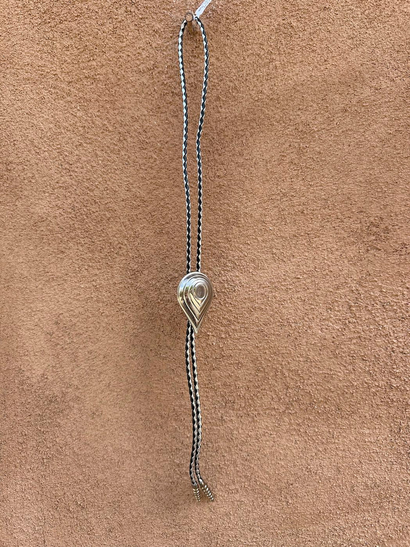 Teardrop Silver Bolo Tie