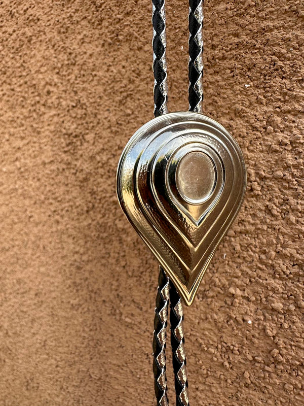 Teardrop Silver Bolo Tie