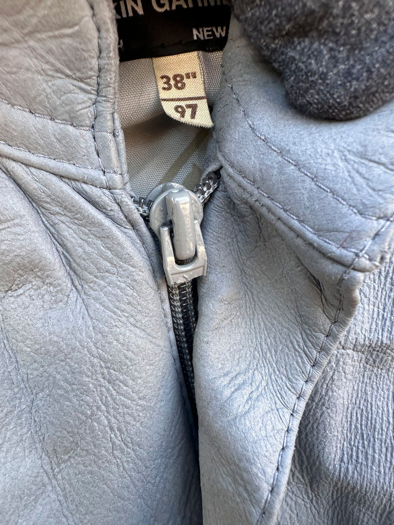 1980's Gray leather Bomber by Marcol - Soft - as is (zipper)