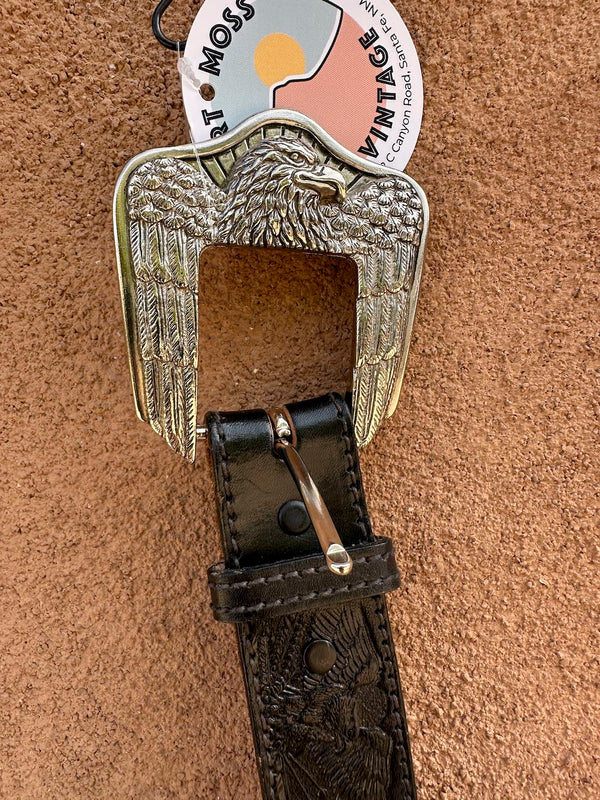 Mexican Themed Black Tooled Lather Belt by Nocona