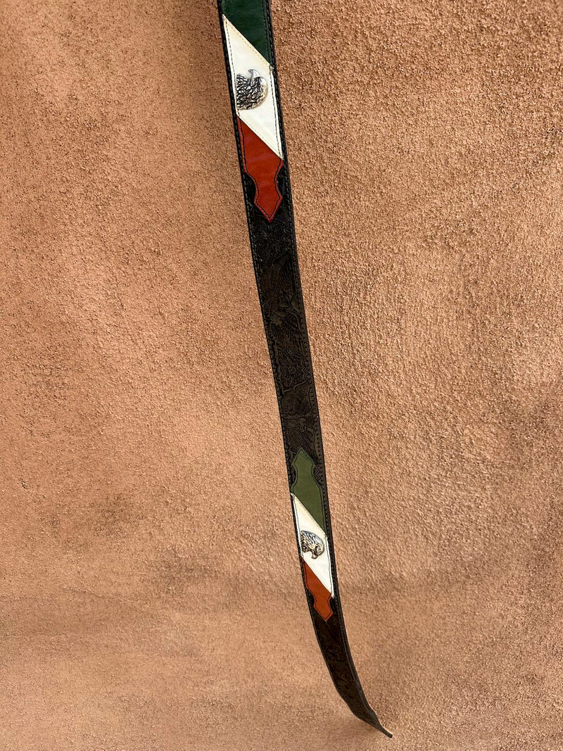 Mexican Themed Black Tooled Lather Belt by Nocona