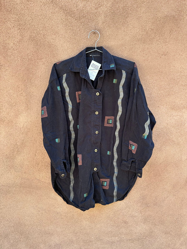 Hand Painted Long Sleeve Cotton Blouse