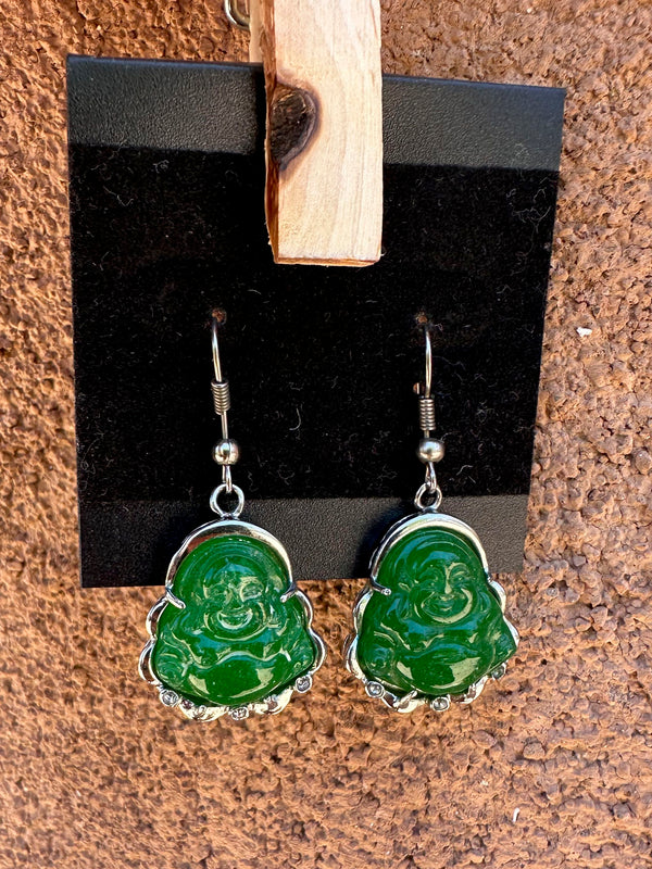 Glass Buddah Earrings