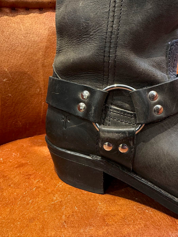 Loved & Faded Black Frye Harness Boots, 6.5M, Made in USA