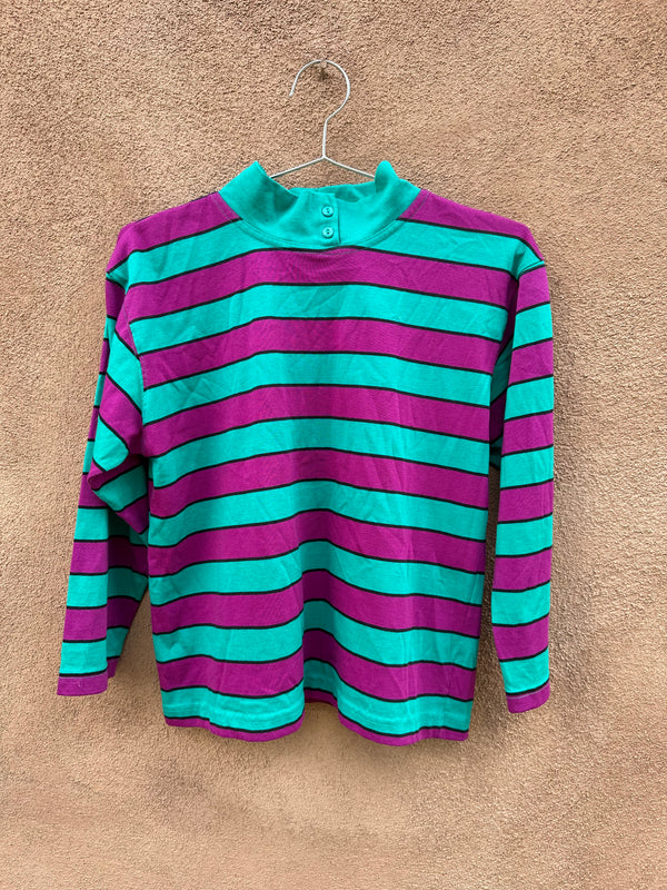 Striped Mock Turtleneck - Mervyns Top