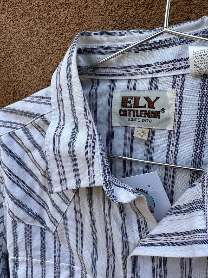 Ely Cattleman White Striped Shirt