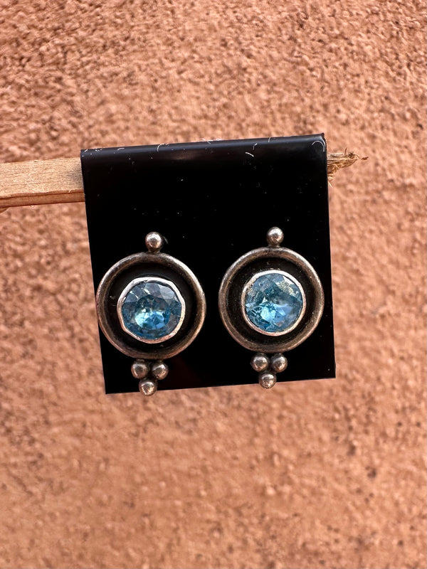 Aquamarine and Sterling Silver Earrings