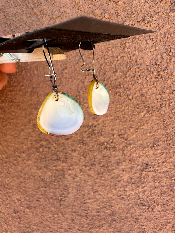 Santo Domingo Shell Inlay Sterling Silver Earrings