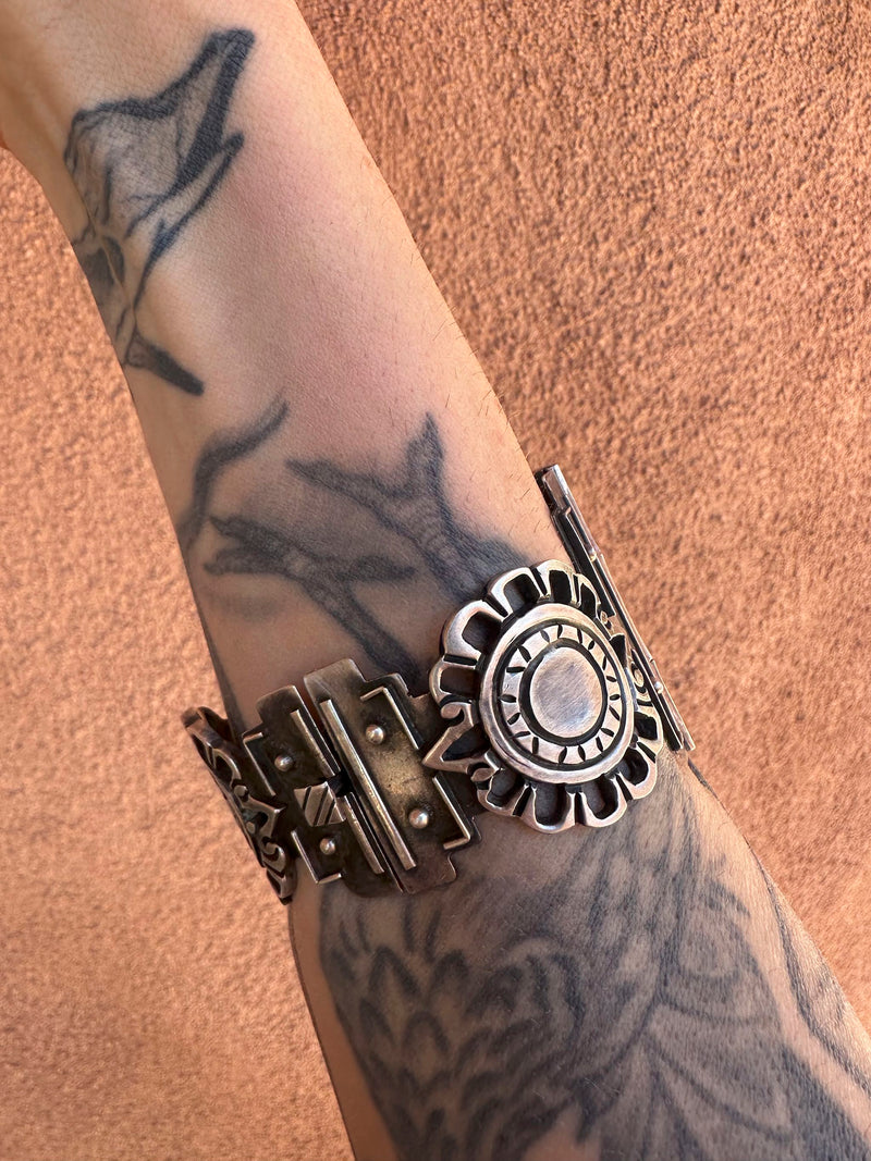 Aztec Sun and Serpents Link Bracelet