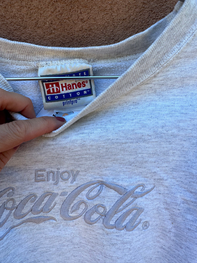 Embroidered Gray Coca Cola Sweatshirt