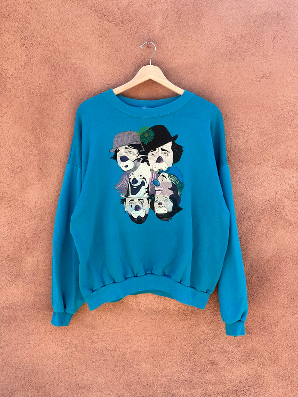 Happy & Sad Clown Sweatshirt - 1980's M. Harris