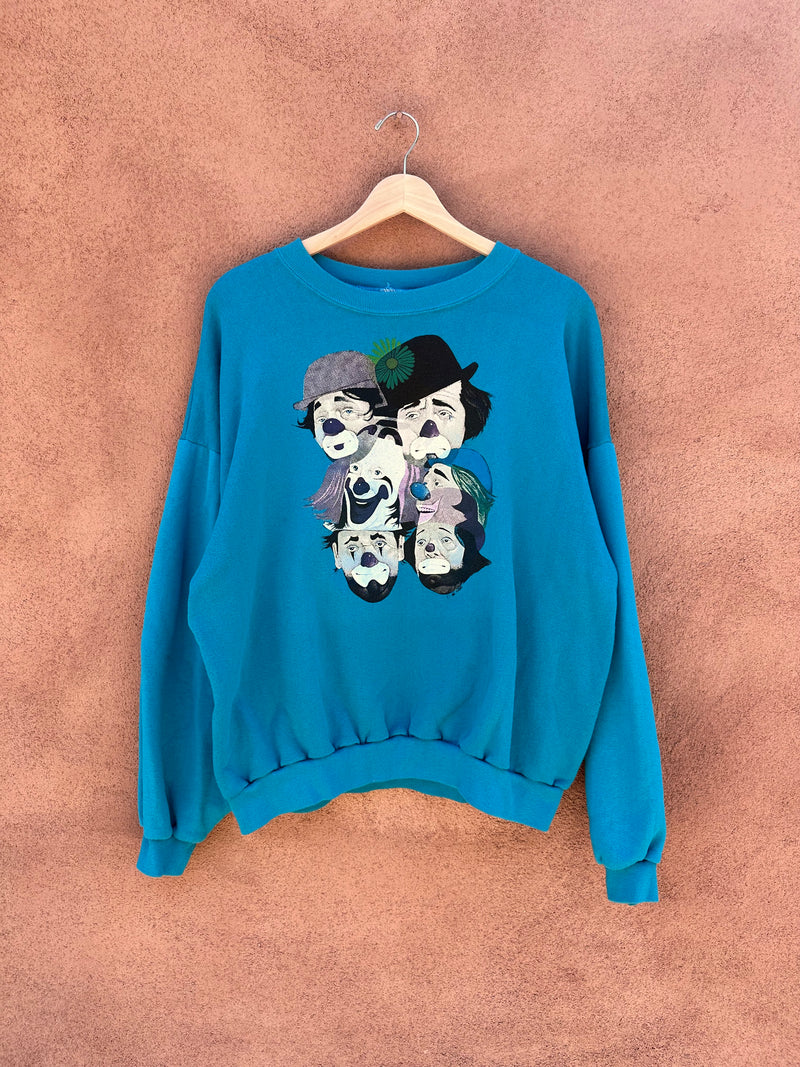 Happy & Sad Clown Sweatshirt - 1980's M. Harris