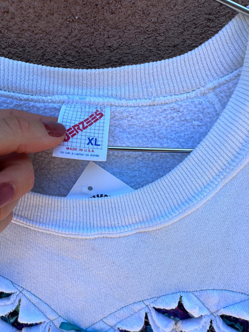 Cottage Core Quilted Sweatshirt