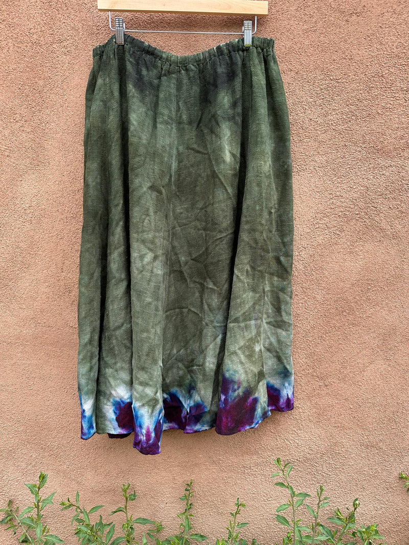 Green and Purple Tie Dye Skirt