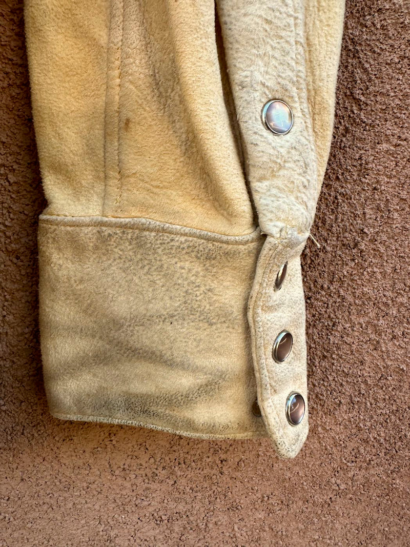 1940's - 1950's Suede Western Shirt with Smoky Button Snaps - as is