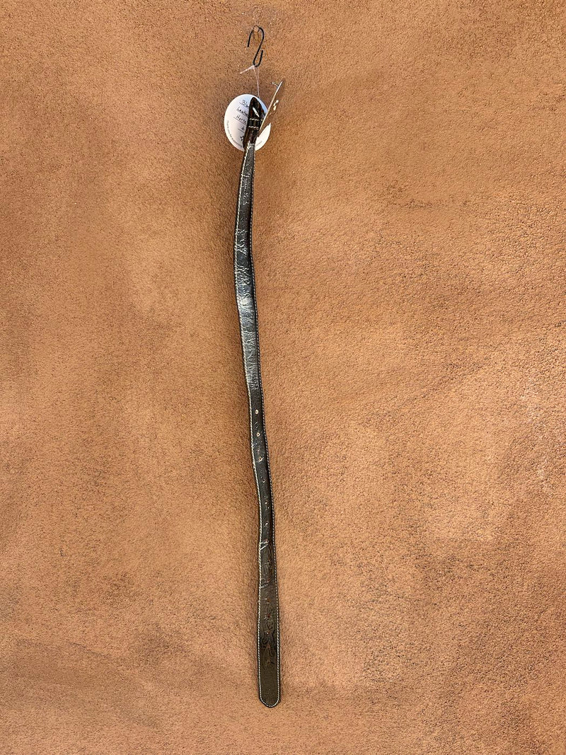 Black Tooled Leather Belt with Horse