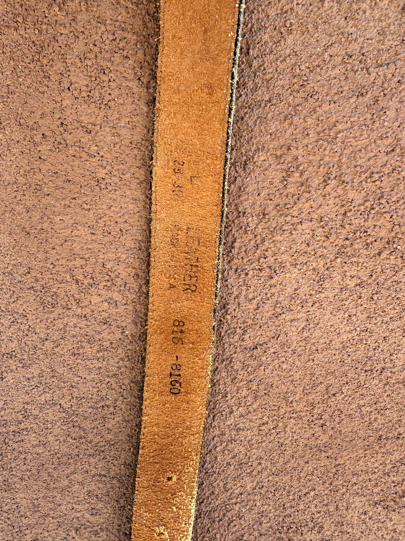 Black Tooled Leather Belt with Horse