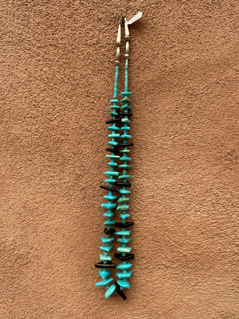 Chunky Onyx, Turquoise & Sterling Necklace