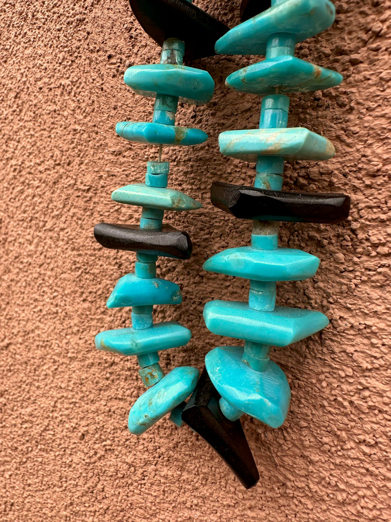 Chunky Onyx, Turquoise & Sterling Necklace