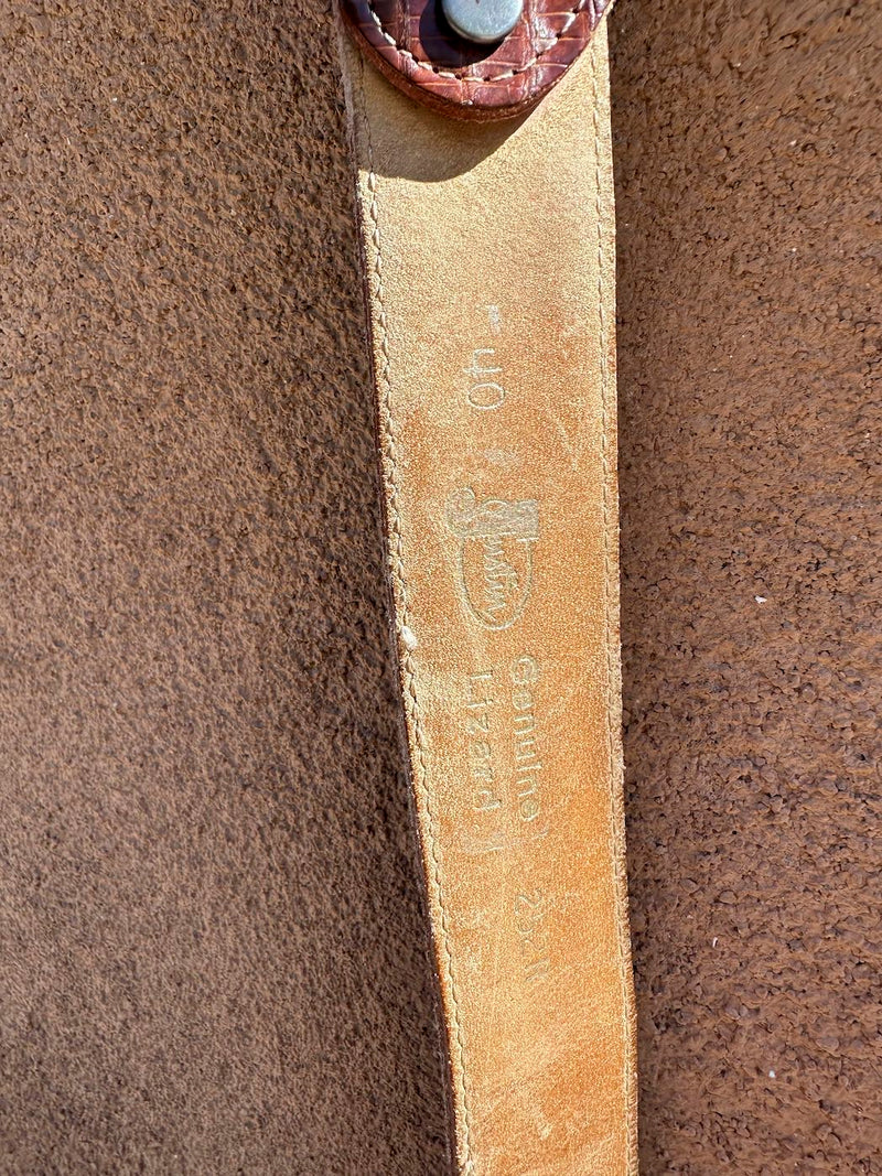 Brown Reptile and Leather Justin Belt, 40