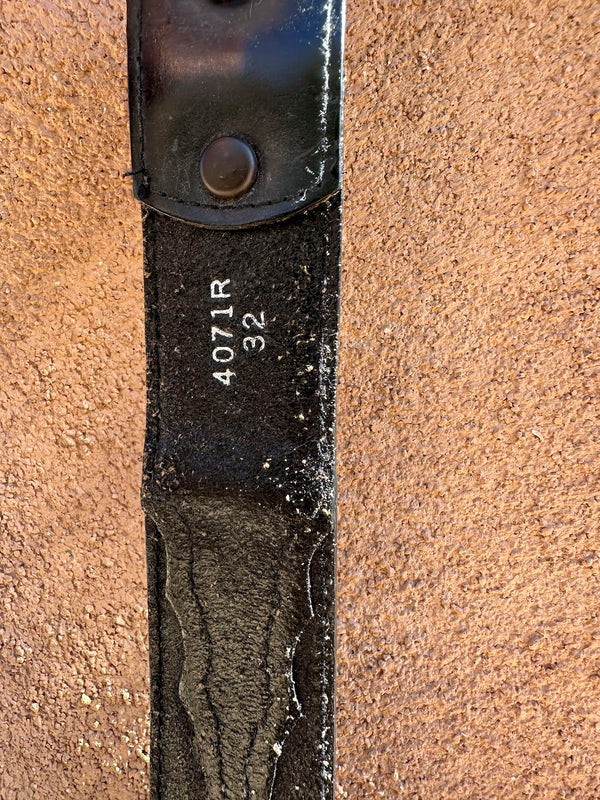 Western Black Leather Belt - 32