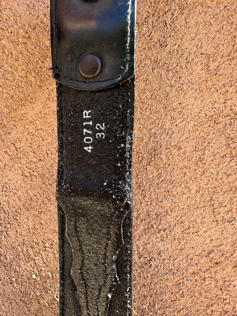 Western Black Leather Belt - 32