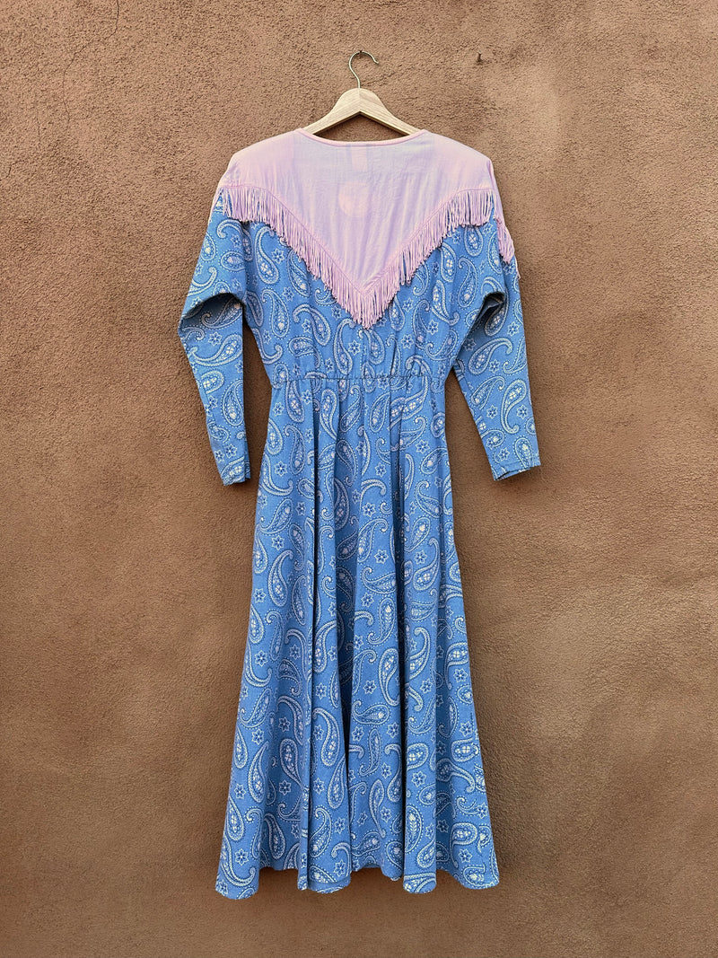 Pink & Blue Paisley Bandana Cowgirl Dress by Circle T