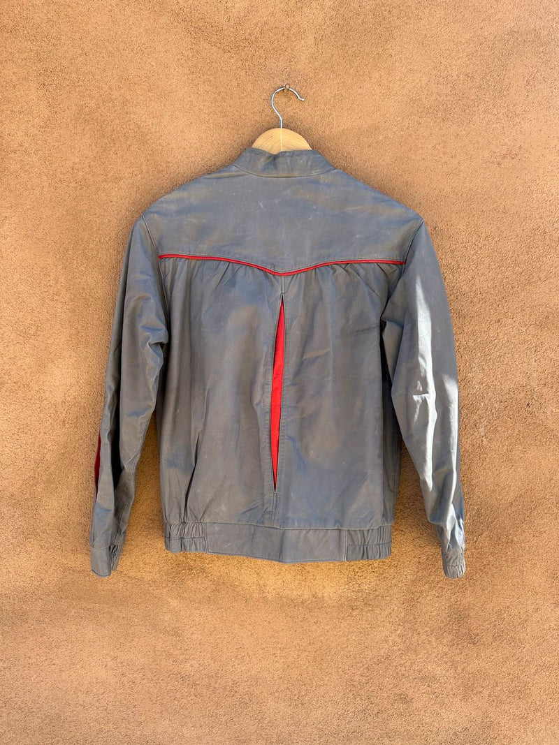 Gray ad Red Leather 1980's Pioneer Wear Jacket - as is