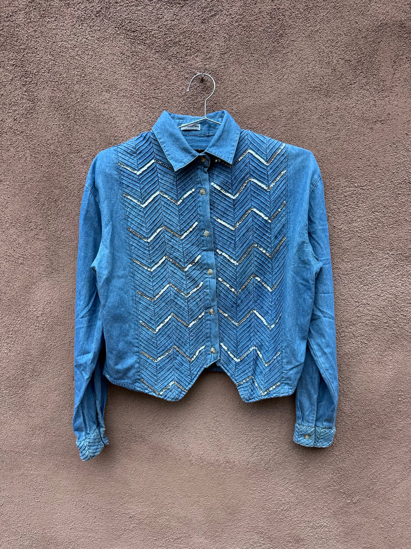 1994 Southwest Canyon Backless Bling Blouse