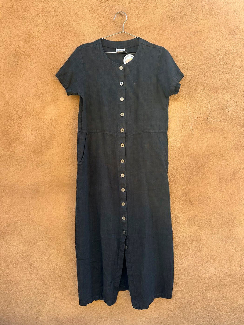 Button Up 100% Linen Dress by Mishi