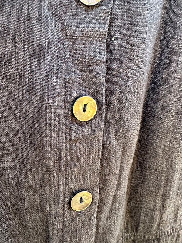 Button Up 100% Linen Dress by Mishi
