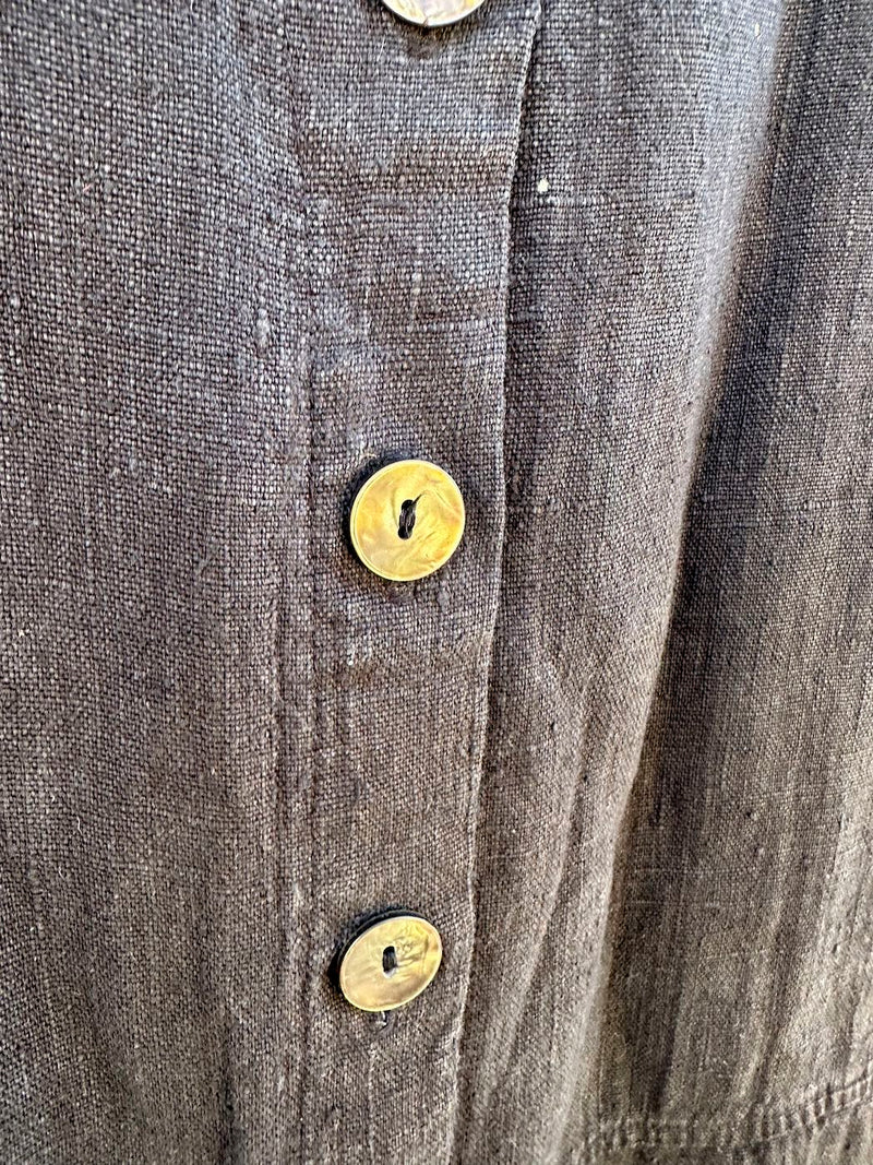 Button Up 100% Linen Dress by Mishi