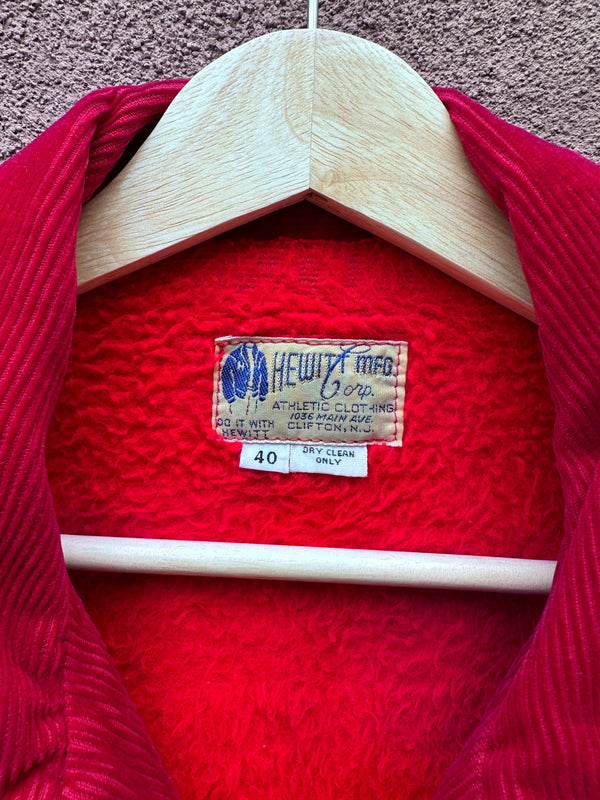 Red Corduroy 1960's Hewitt MFG Corp Jacket