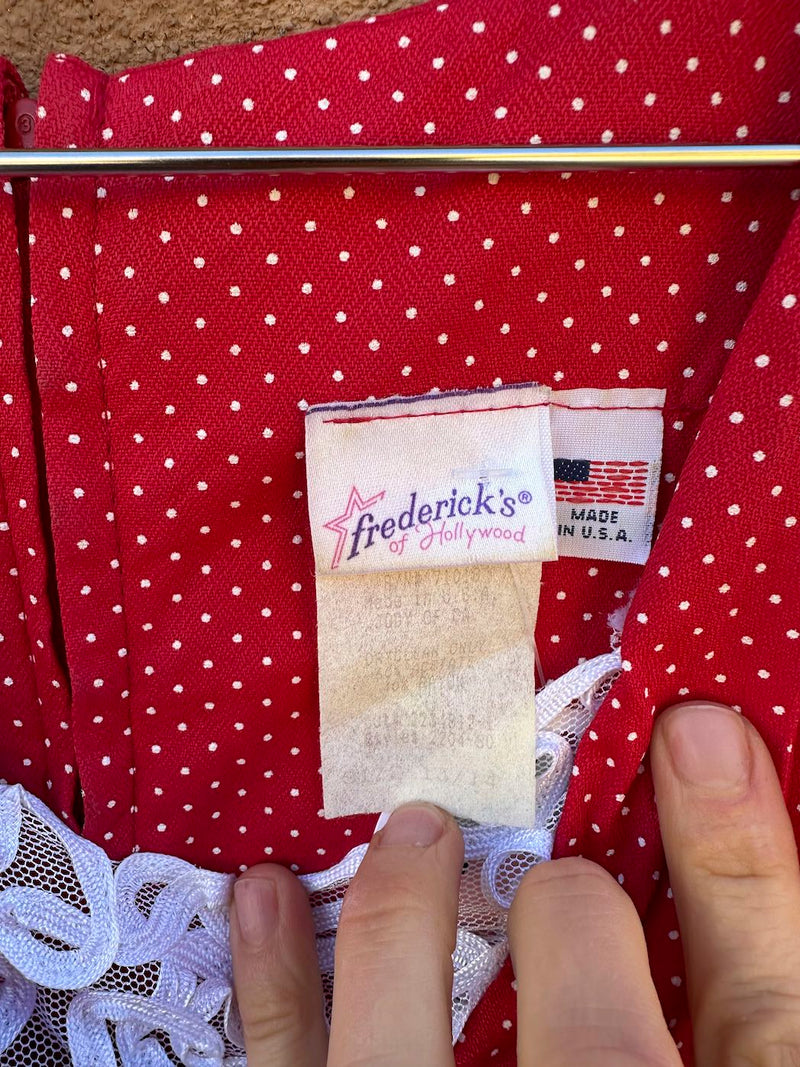 Red and White Polka Dot Frederick's of Hollywood Dress