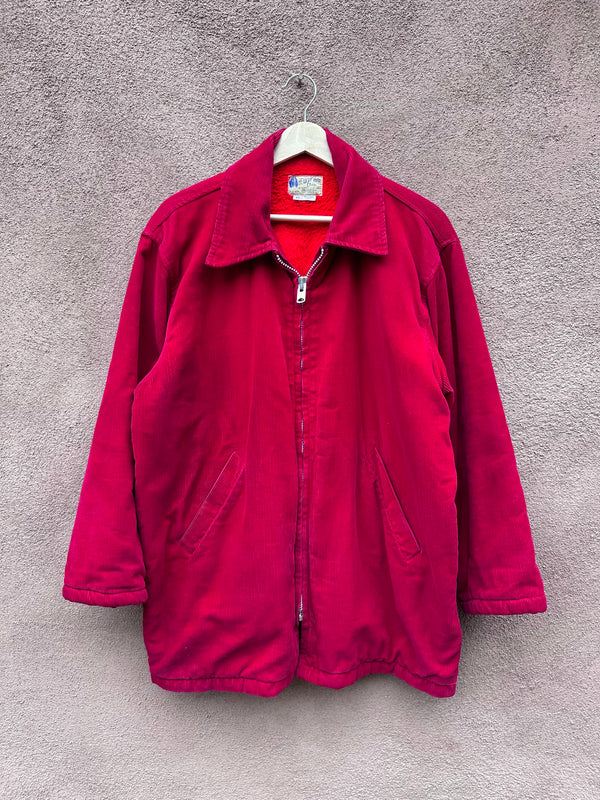 Red Corduroy 1960's Hewitt MFG Corp Jacket