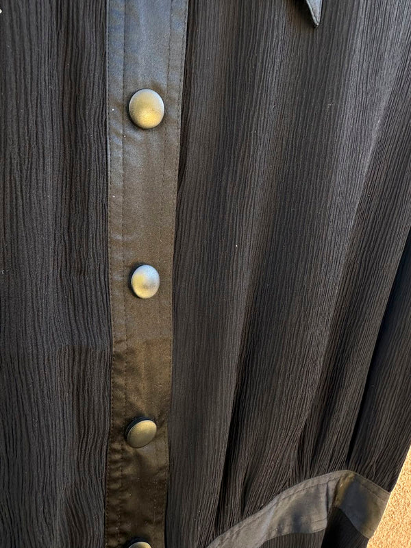 90's Sheer Black Silk Dress, 16, Lined