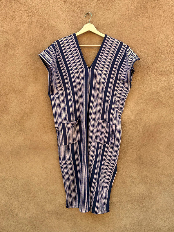 Purple Stitched Pocketed Cotton Tunic