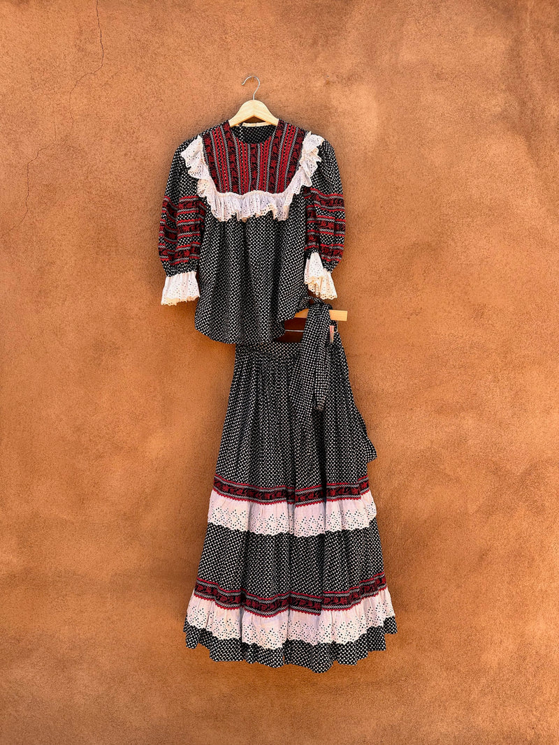 black prairie dress Prairie Dress in Black, Red, and White – DESERT MOSS VINTAGE