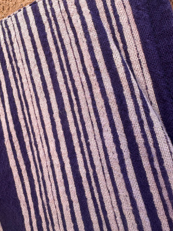 Purple Stitched Pocketed Cotton Tunic