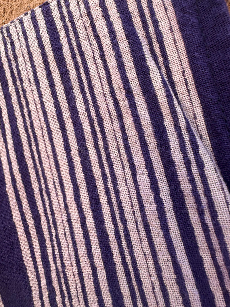 Purple Stitched Pocketed Cotton Tunic